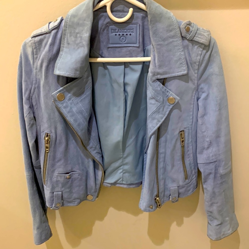Blue suede jacket